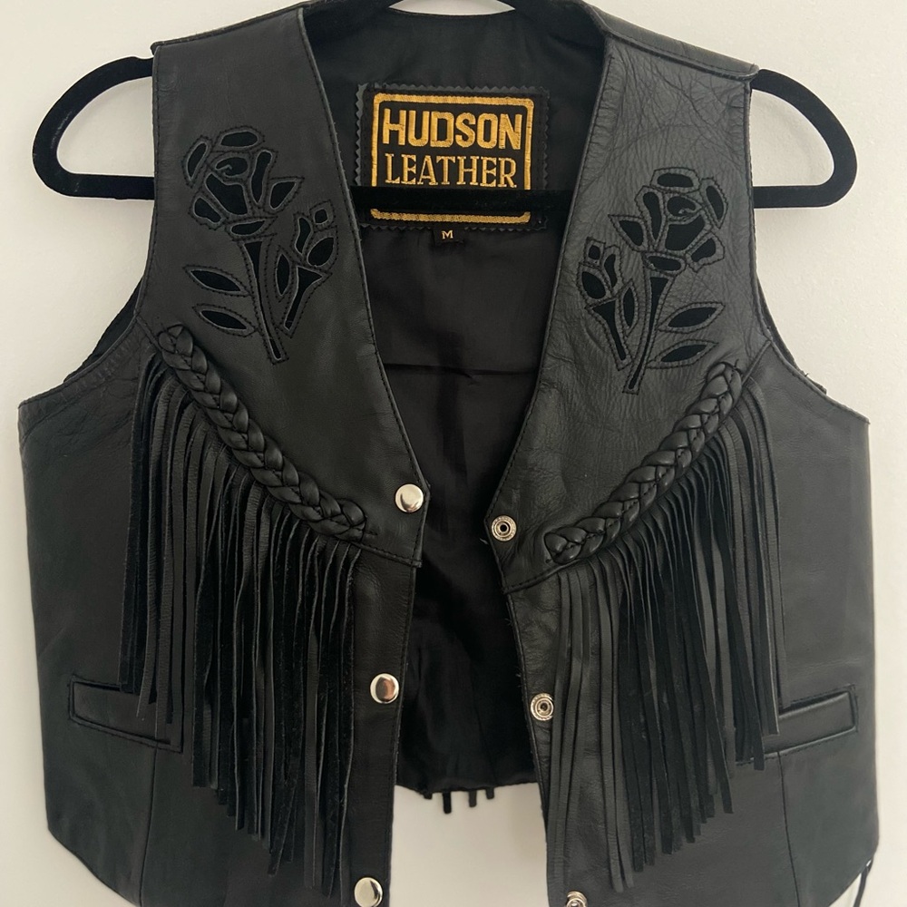 Hudson genuine leather fringe vest